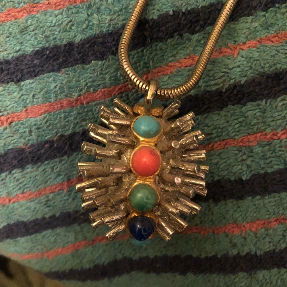 Spiked Sputnik vintage necklace stones gothic look
